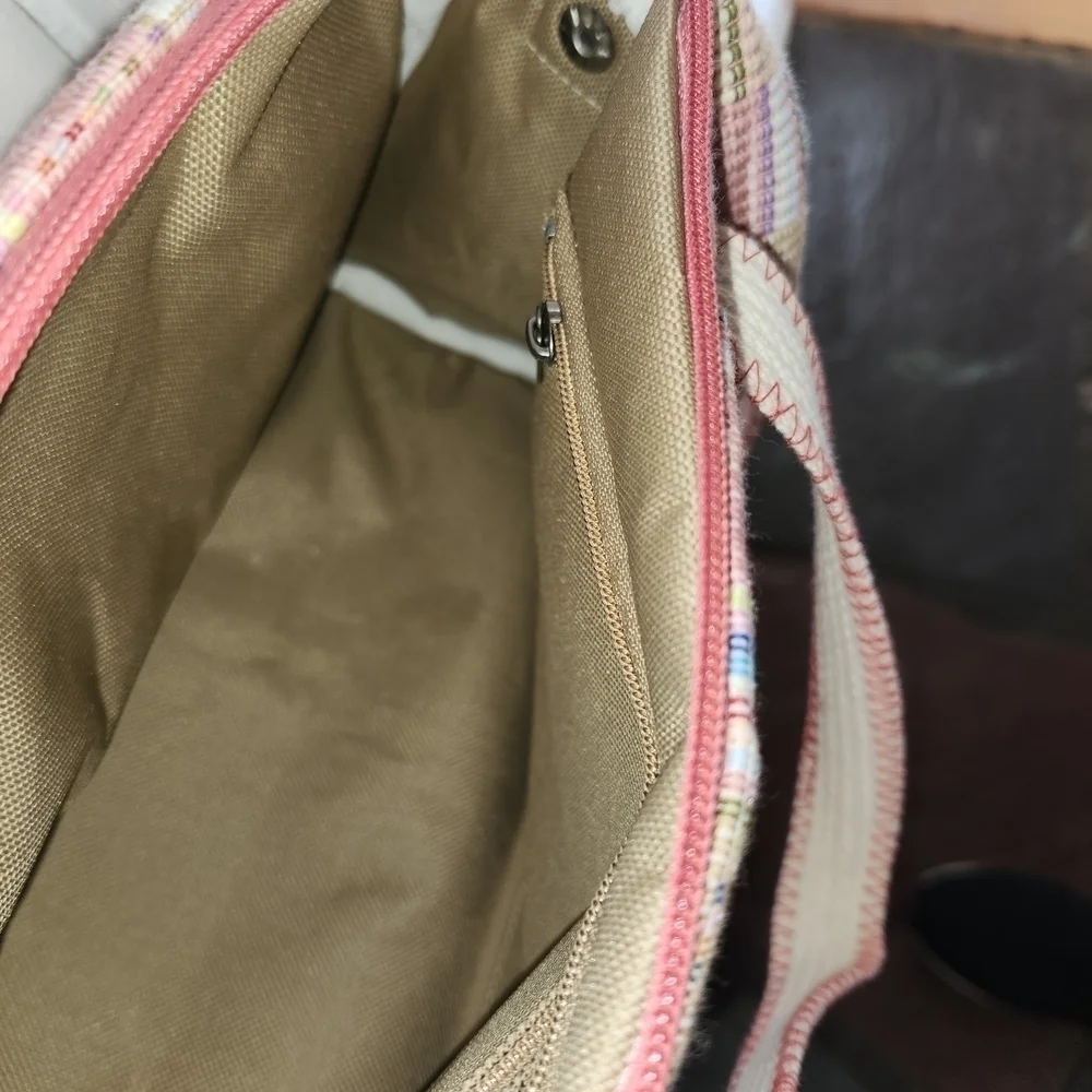 NWOT Colorful Striped Women's Bag with Elephant Design
